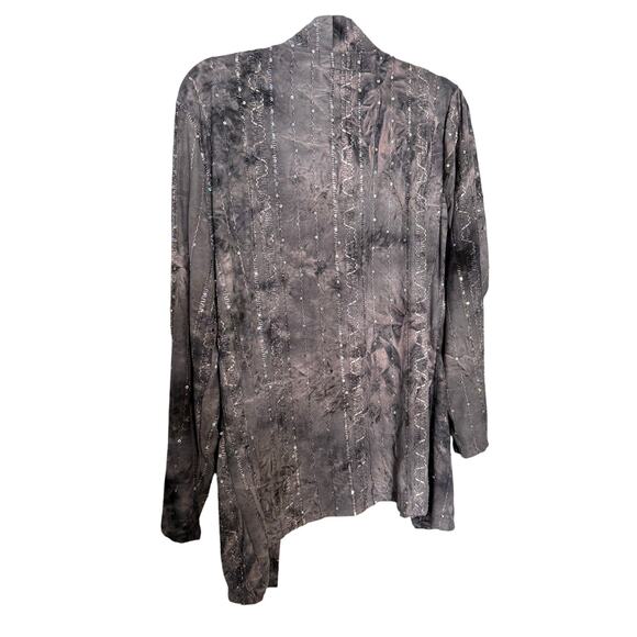 Shannon Ford grey tie dye embellished open front cardigan - Picture 6 of 6